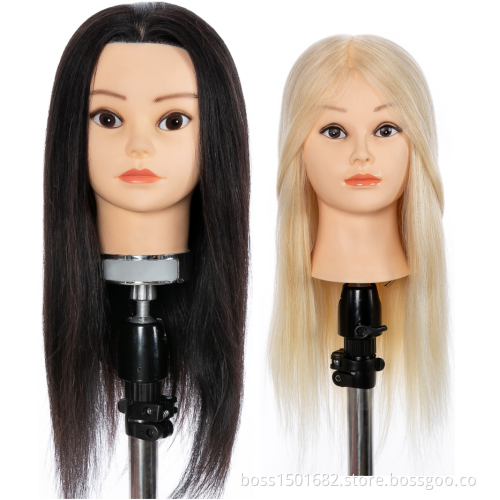 First Beauty Training Mannequin Head Training Dummy Doll Head Black Mannequin Human Hair 100% Human Virgin Hair Remy Hair Female